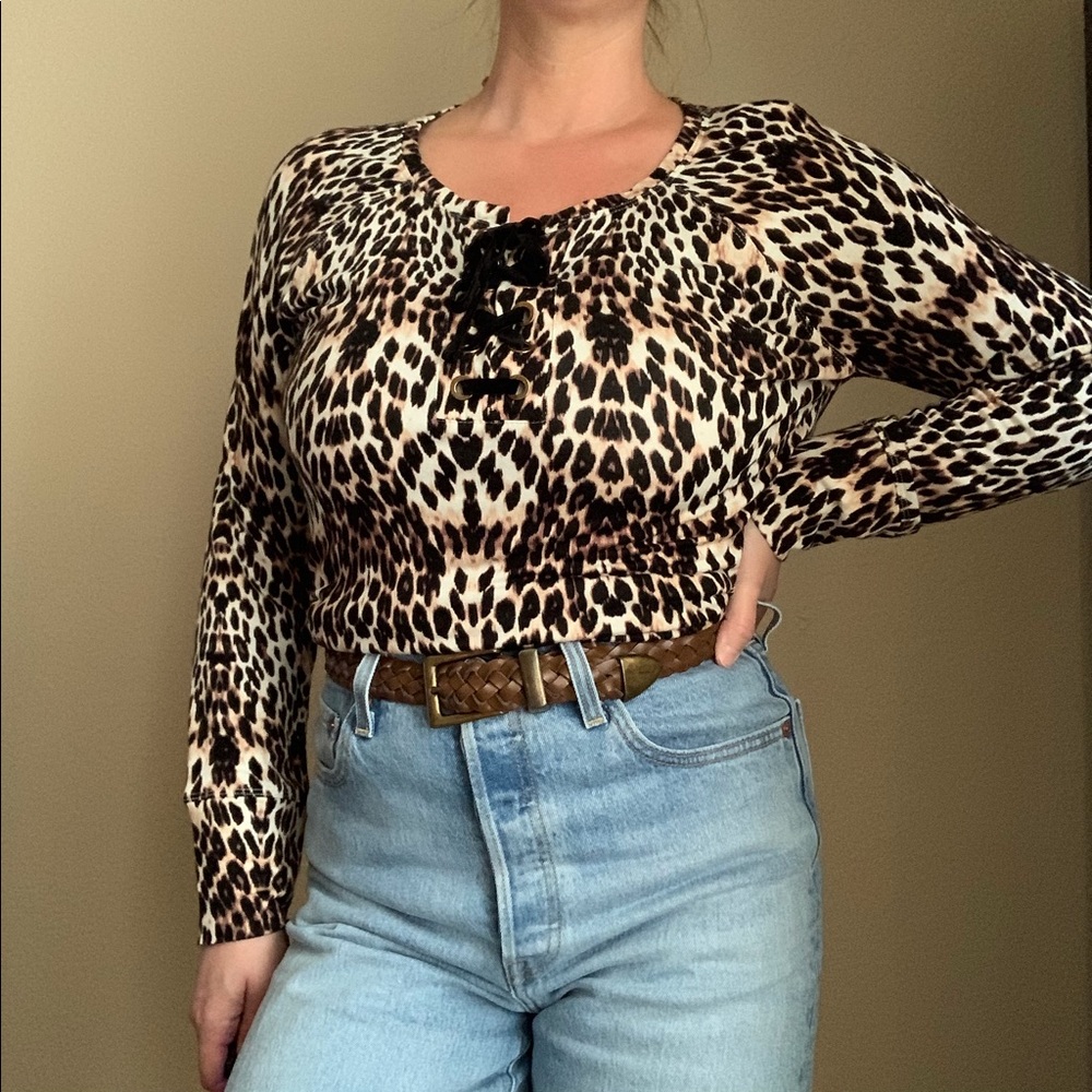 Soma Leopard Print Long Sleeve Blouse